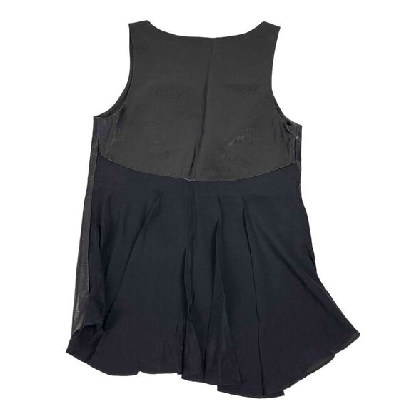 Shui Chen Lambskin Tank Top with Silk Peplum Back BLACK - Picture 5 of 9